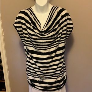 Basic black and white striped blouse
